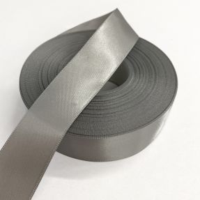 Panglică din satin reversibilă 25 mm middle grey