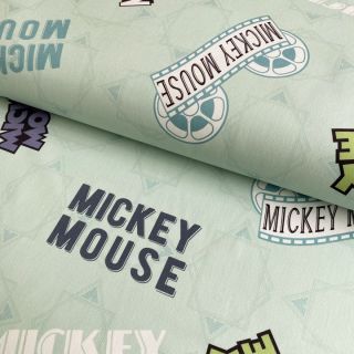 Țesătură decorativă Mickey Mouse Movie banner green digital print