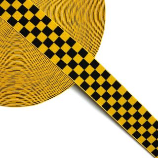 Elastic neted 4 cm Chequered jacquard ochre