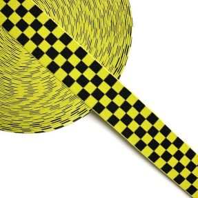 Elastic neted 4 cm Chequered jacquard yellow