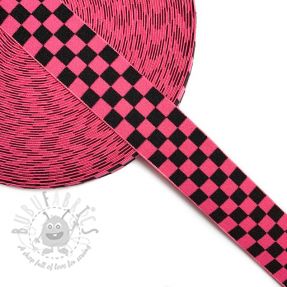 Elastic neted 4 cm Chequered jacquard fuchsia