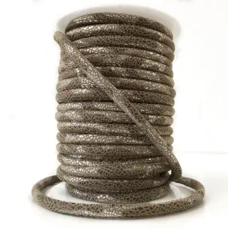 Șnur din imitație piele întoarsă Glitter taupe