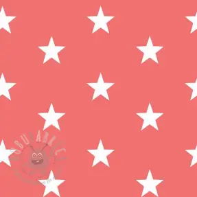 Țesătură din bumbac Stars coral