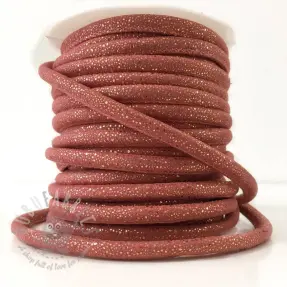 Șnur din imitație piele întoarsă Luxe old rose