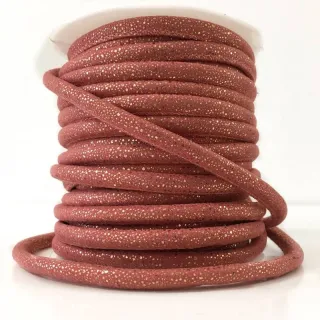 Șnur din imitație piele întoarsă Luxe old rose