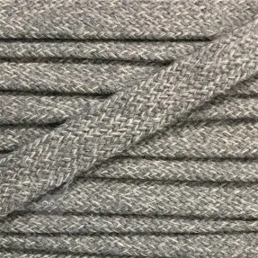 Șnur plat din bumbac 13 mm melange light grey