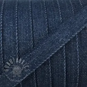 Șnur plat din bumbac 15 mm Denim petrol