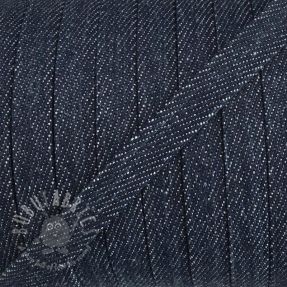 Șnur plat din bumbac 10 mm Denim navy