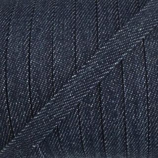 Șnur plat din bumbac 10 mm Denim navy