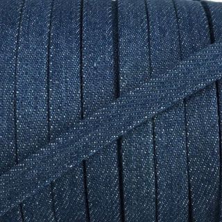 Șnur plat din bumbac 10 mm Denim blue