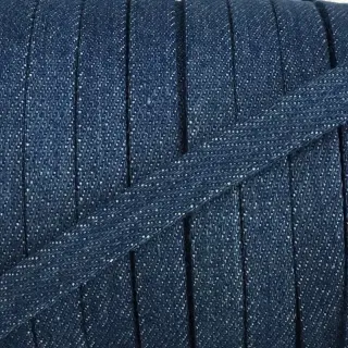 Șnur plat din bumbac 10 mm Denim blue