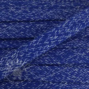 Șnur plat din bumbac 15 mm melange cobalt