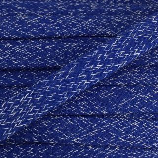Șnur plat din bumbac 15 mm melange cobalt