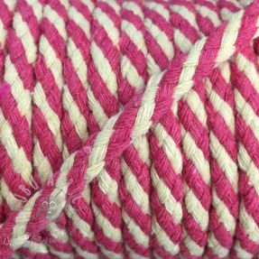 Șnur din bumbac 5 mm fuchsia ecru