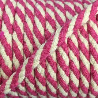 Șnur din bumbac 5 mm fuchsia ecru