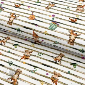 Tricot Snoozy fabrics Indian zoo digital print 2nd class