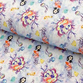 Tricot Snoozy fabrics Mermaids violet digital print