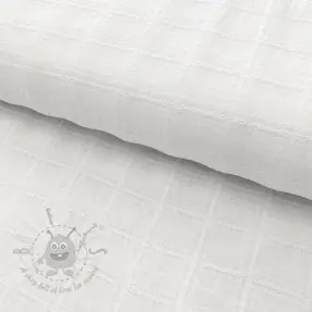 Țesătură din bumbac EMBROIDERY DOBBY Square white