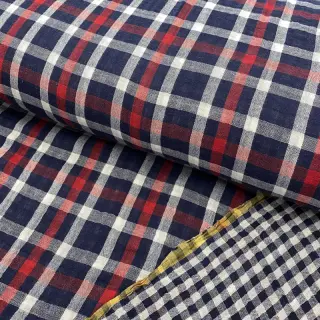 Mușelină Double sided Checks navy