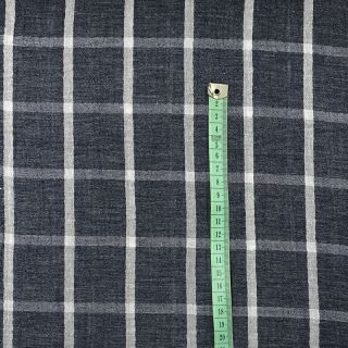 Mușelină Double sided Checks navy melange