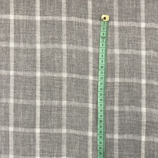 Mușelină Double sided Checks light grey melange