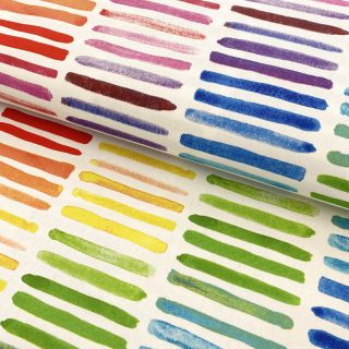 Țesătură decorativă premium Colorful rainbow stripe