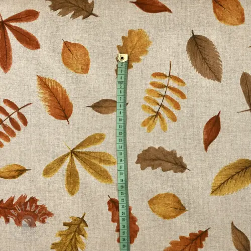 Țesătură decorativă Linenlook Watercolor falling leaves