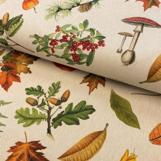 Țesătură decorativă Linenlook premium Fall forest nature digital print
