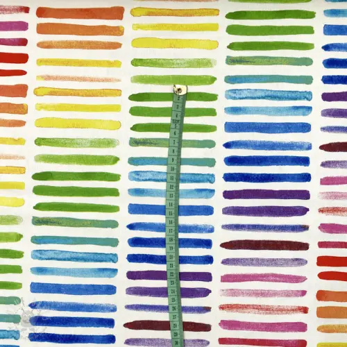Țesătură decorativă premium Colorful rainbow stripe