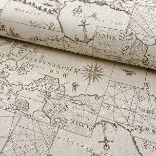 Țesătură decorativă Linenlook Map mediterranean sea