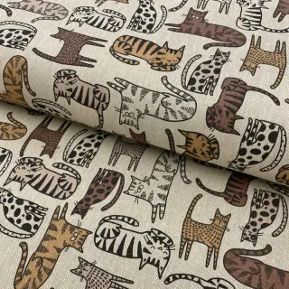 Țesătură decorativă Linenlook Cat wildlife art