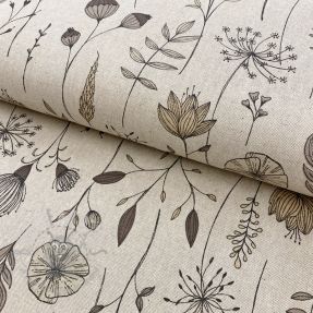 Țesătură decorativă Linenlook Handdrawn flowers