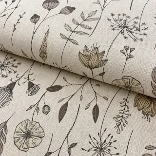 Țesătură decorativă Linenlook Handdrawn flowers