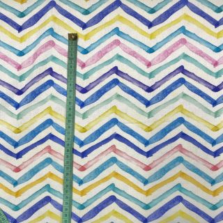 Țesătură decorativă Watercolour happy zigzag digital print