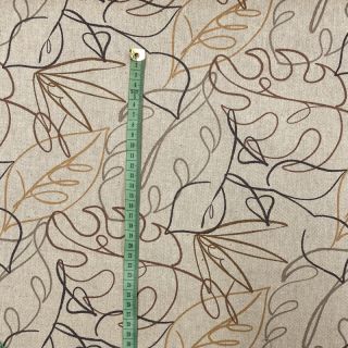 Țesătură decorativă Linenlook Leaf line art