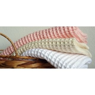 Țesătură din bumbac waffle light rose