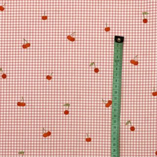 Țesătură din bumbac Cherry rose digital print