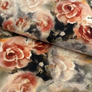 Viscoză RADIANCE Watercolor bouquet digital print