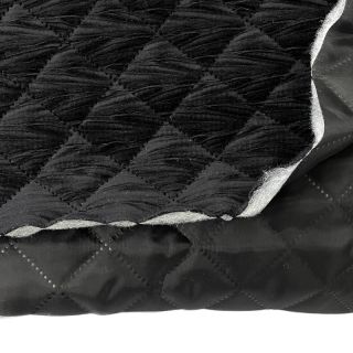 Material textil matlasat Velours STEPPED black
