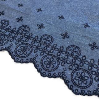 Țesătură din bumbac JEANS Ornament embroidery