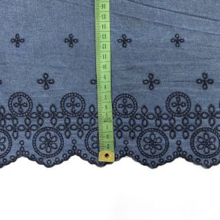 Țesătură din bumbac JEANS Ornament embroidery