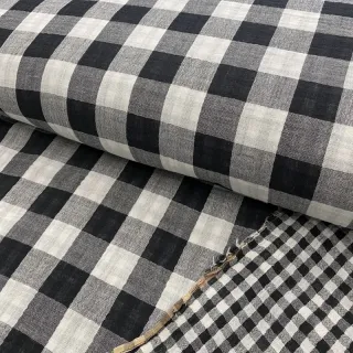 Mușelină Double sided CHECKS MINI black