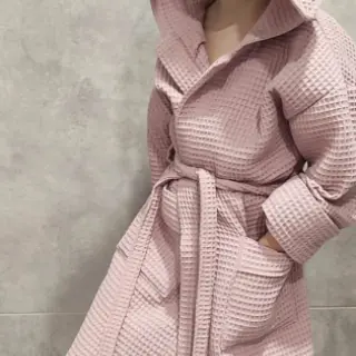 Țesătură din bumbac waffle old rose