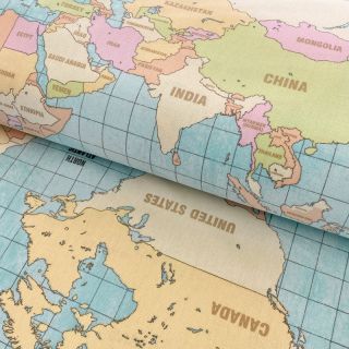 Țesătură decorativă premium World map vintage