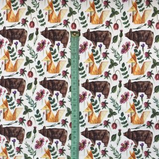 Tricot Origami foxie and bear digital print