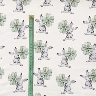 Tricot Bunny four-leaf clover digital print