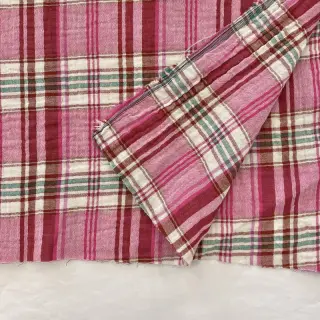Mușelină Double sided CHECKS pink