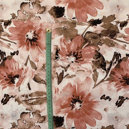 Viscoză RADIANCE Watercolor flowers coral