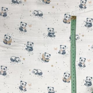 Mușelină Panda white digital print