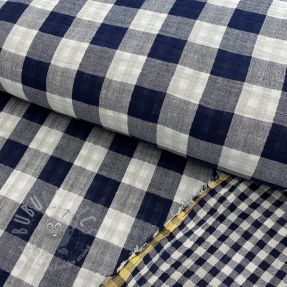 Mușelină Double sided CHECKS MINI navy